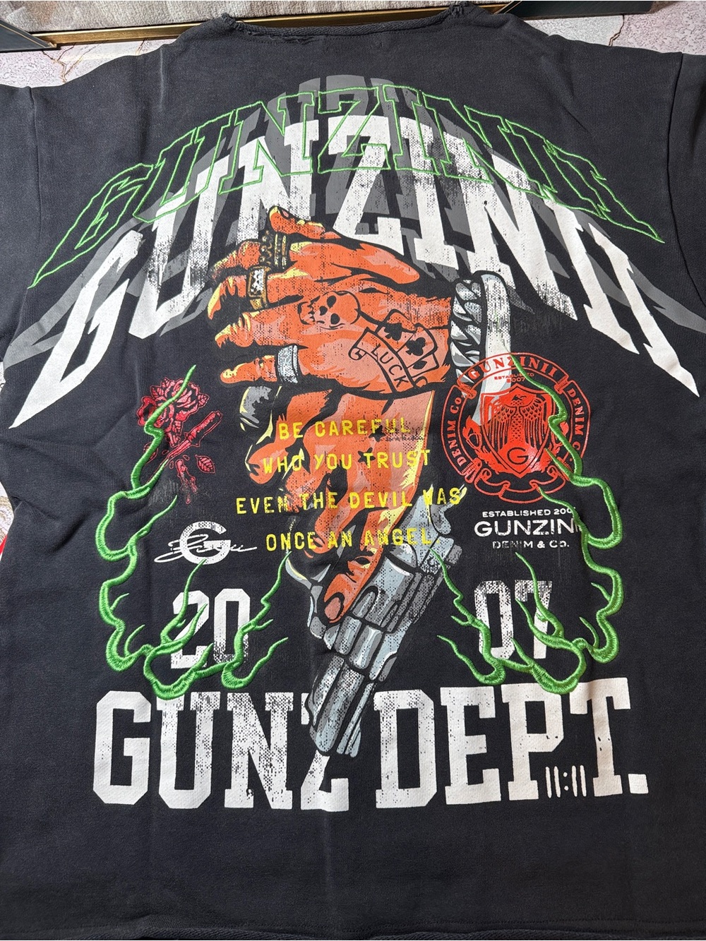 Gunzinii denim and Co. Graphic Short Sleeve Tee - Black